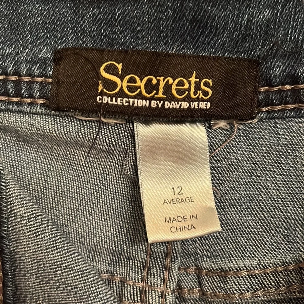Secrets Collection David Vered Blue Capri Length Sequined Jeans Cotton-blend 12